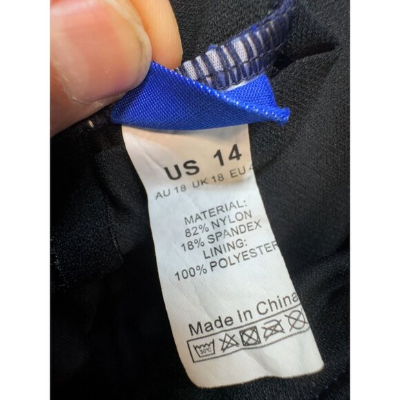 Hilor One-Shoulder One Piece Swimsuit Womens 14 Navy Tummy Control Beach Padded - Picture 4 of 10